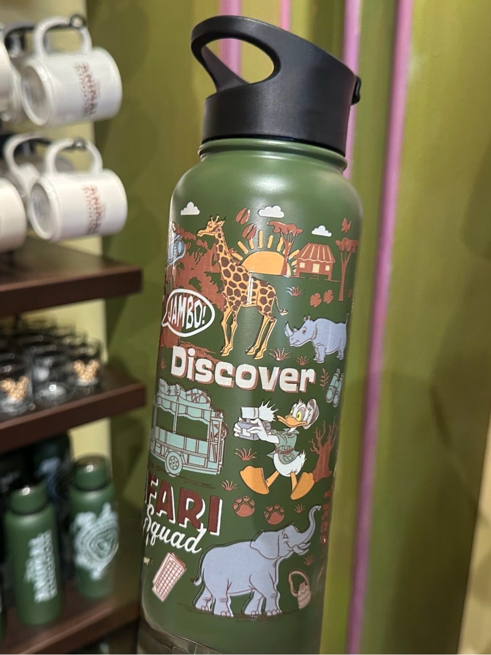 NEW DISNEY ANIMAL KINGDOM “SAFARI SQUAD” WATER BOTTLE 34oz